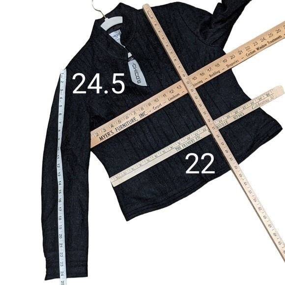 chicos stitch design corbin embroidered charcoal wool blend jacket blazer 1/S - Picture 3 of 10